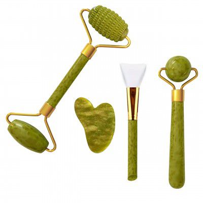 Lifelong LLM540 Manual Jade Roller & Gua Sha Set|Reduces Puffiness, Improves Blood Circulation, Relaxes Muscles|Facial Massage Roller|Facial Tool