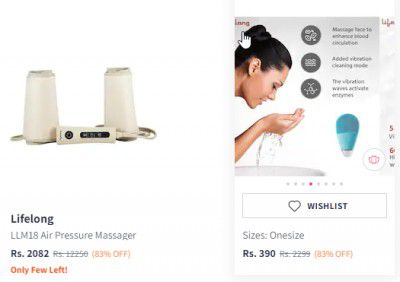 Lifelong Massager Products Upto 90% Off From Rs.135