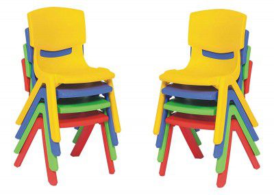 Little Fingers Baby Plastic Kids Chair (L33 X B31 X H51 cm),(Pack 10 Chairs)