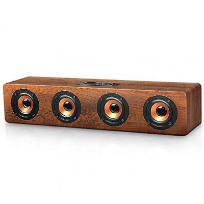 Live Tech Milan Wireless Wooden Speaker with Powerful Sound (Milan-Brown)