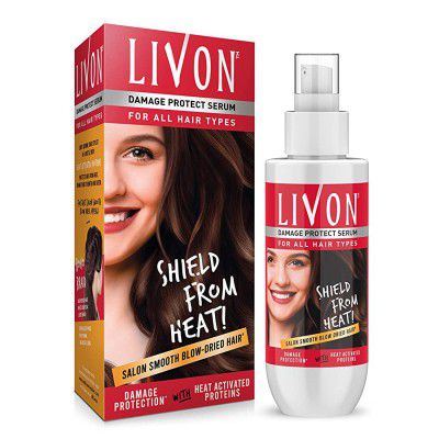 Livon Damage Protect Serum for Women & Men, Protection Upto 250°C & 2X Less Hair Breakage, 100 ml