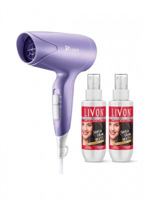 Livon Set of 2 Heat Protect Hair Serum & Syska Hair Dryer