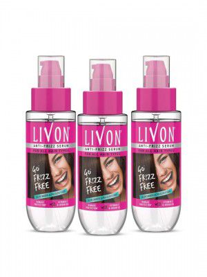 Livon Set of 3 Hair Serum for Frizz-free Smooth Hair With Argan Oil & Vitamin E- 50ml Each