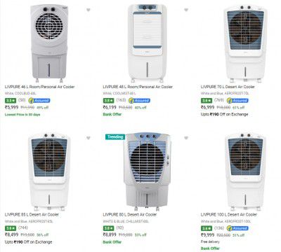 Livpure Air Coolers Upto 61% Off