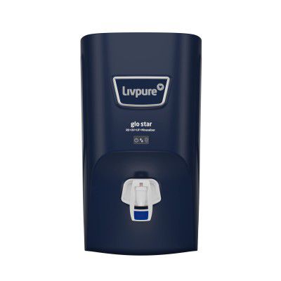 Livpure Glo Star RO+UV+UF+Mineraliser - 7 L Storage, 15 LPH Water Purifier for Home, Suitable for Borewell, Tanker, Municipal Water (Blue)