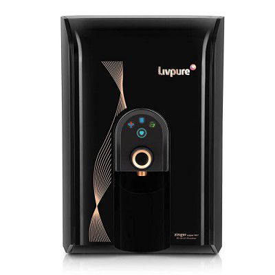 Livpure Zinger Copper NXT RO+UV+UF+Copper+High Recovery+Smart TDS Adjuster Water Purifier for Home- 6.5 L Storage