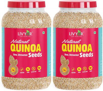 LIVYOR White Quinoa Seeds, Gluten Free for Weight loss Management, Rich in Protein, Iron and Fiber Quinoa  (2 kg, Pack of 2)