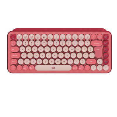 Logitech Pop Keys Mechanical Wireless Keyboard with Customisable Emoji Keys - Heartbreaker