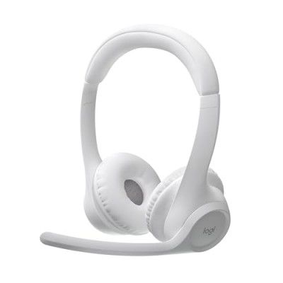 Logitech Zone 300 Wireless Bluetooth Headset with Noise-Cancelling Microphone, Compatible with Windows, Mac, Chrome, Linux, iOS, iPadOS, Android – White