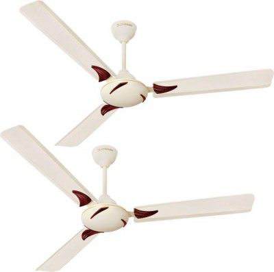 Longway Creta P2 1200 mm Ultra High Speed 3 Blade Ceiling Fan  (Ivory, Pack of 2)