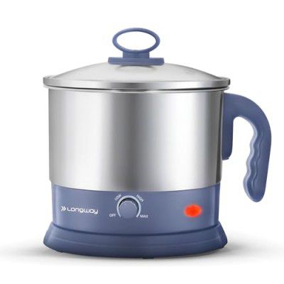 Longway Handy 1.5 Ltr Multi-Cooker Electric Kettle with Stainless Steel Body for Boiling & Cooking (Gray, 600 Watt)