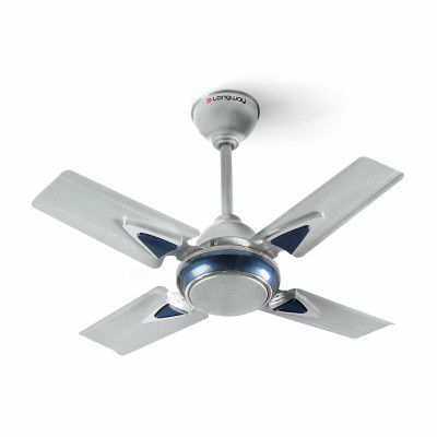 Longway Starlite-1 P1 600 mm/24-inch Ultra High Speed 4 Blade Anti-Dust Decorative Star Rated Ceiling Fan (Silver Blue, Pack of 1)