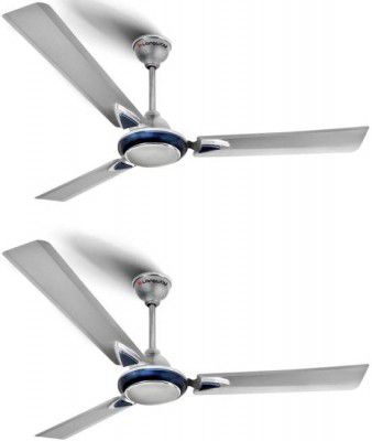 Longway Starlite-1 P2 1200 mm Ultra High Speed 3 Blade Ceiling Fan  (Silver Blue, Pack of 2)