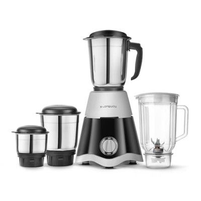 Longway Super Dlx 750 Watt Juicer Mixer Grinder with 4 Jars for Grinding, Mixing, Juicing | 1 Year Warranty | (Black & Gray, 4 Jars)