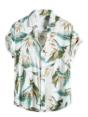 LookMark Mens Cotton Blend Stitched Printed Half Sleeve Shirt