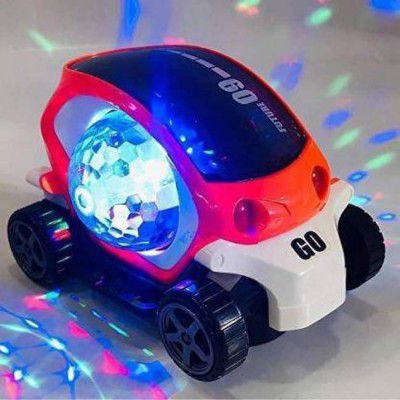 LooknlveSports Future 09 Musical Stunt Car Rotate 360° with Flashing Light & Music (Orange, White)  (White, Orange)