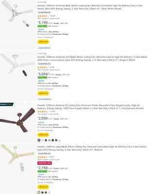 Loot : Havells Ceiling Fan Minimum 50% Off + Apply Coupon