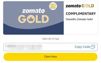 Loot | Zomato Gold 3-months Membership for FREE