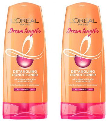 L'Oréal Paris Conditioner, Nourishes, Repair & Shine, For Long and Lifeless Hair, Dream Lengths, 180ml (Pack of 2)