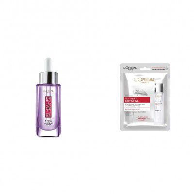 L'Oréal Paris Revitalift 1.5% Hyaluronic Acid Face Serum, 15 ml and L'Oreal Paris Revitalift Crystal Micro-Essence Sheet Mask, 25g, 25 g