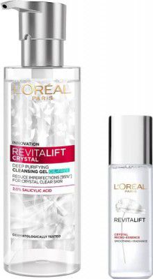 LOréal Paris Revitalift Crystal 2 Step Crystal Clear Regime (Cleanse + treat)142 ml  (2 Items in the set)