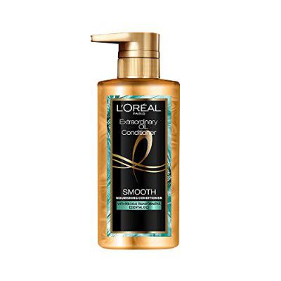 LOreal Paris Conditioner, Paraben Free, Nourishing for Smooth & Straight Frizz-Free hair, With Precious Essential Oils, Extraordinary Oil Smooth, 440 ml