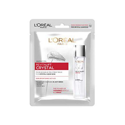 L'Oreal Paris Revitalift Crystal Micro-Essence Sheet Mask, Face Treatment, Crystal-clear Skin, 25g