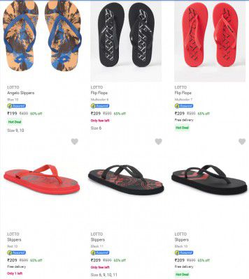 Lotto Men’s Slippers & Flip Flops Starts ₹199