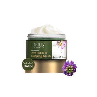 Lotus Botanicals Bio Retinol Youth Radiance Sleeping Mask | Reduces Fights Fine Lines & Nourishes Skin | Preservative Free | For All Skin Types | 50g