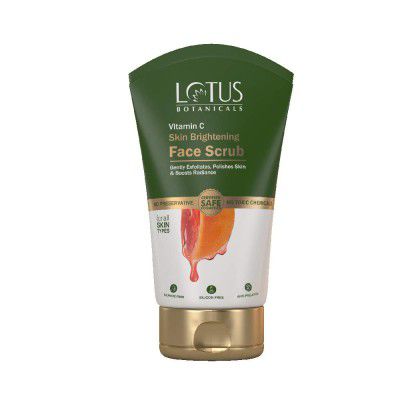 Lotus Botanicals Skin Brightening Face Scrub | Vitamin C | Sulphate, Silicon & Chemical Free | All Skin Types | 100g