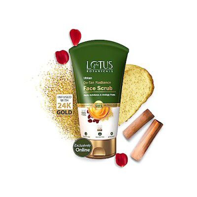 Lotus Botanicals Ubtan De-Tan Radiance Face Scrub, Sulphates, Comedogenic & Preservatives, 100g