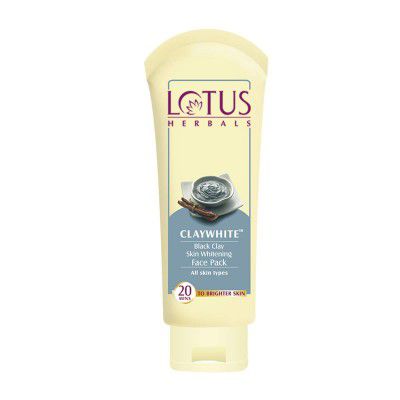 Lotus Herbals Claywhite Black Clay Skin Whitening Face Pack, 120g