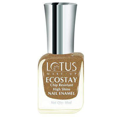 Lotus Herbals Ecostay Fantasy Nail Enamel, Gold Frost, 10g