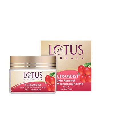 Lotus Herbals Nutramoist Skin Renewal Daily Moisturisng Cream SPF 25 | For All Skin types | 50g