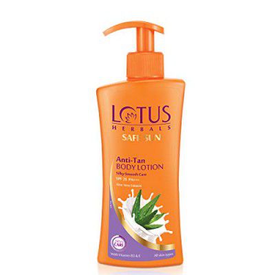 Lotus Herbals Safe Sun Anti Tan Body Lotion SPF 25 PA+++ with Aloe extracts