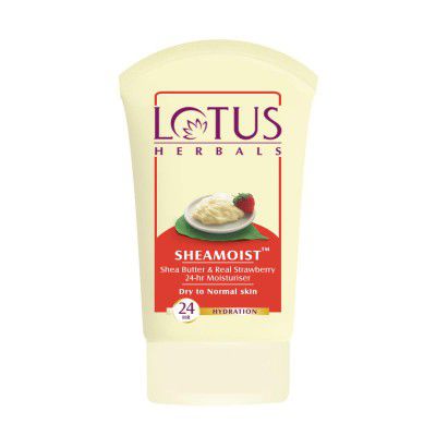 Lotus Herbals Sheamoist Real Strawberry 24 Hour Moisturiser Shea Butter (120g)