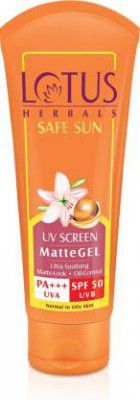 LOTUS HERBALS Sunscreen - SPF 50 PA+++ Safe Sun Invisible Matte Gel For Men & Women, Non-Greasy, Suitable for Oily Skin  (50 g)