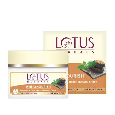 Lotus Herbals Wheatnourish Wheatgerm Oil and Honey Facial Massage Cream, 250g