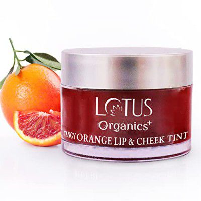 Lotus Organics+ Tangy Orange Lip & Cheek Tint|Natural Organic & Youthful Glow|All Skin Types|10gm