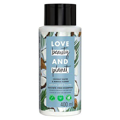 Love Beauty & Planet Volumizing Shampoo With Natural Coconut Water & Mimosa For Thin & Fine Hair No Parabens No Silicones 400 ml