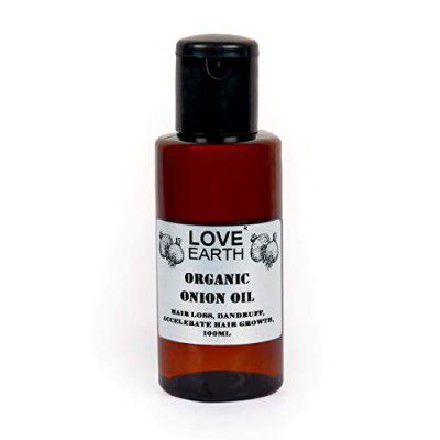 Love Earth Organic Onion Hair Oil Prevents Hair Fall, Dandruff & Accelerates Hair Growth 100ml