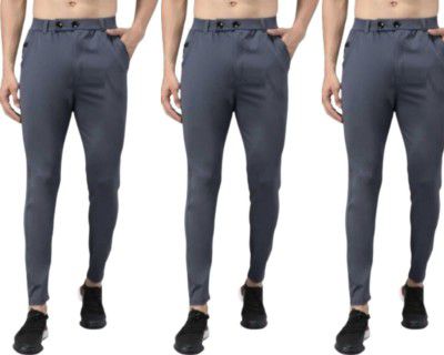 Lower for Men Lycra Stretchable Track Pants Combo of 3 Grey and Black