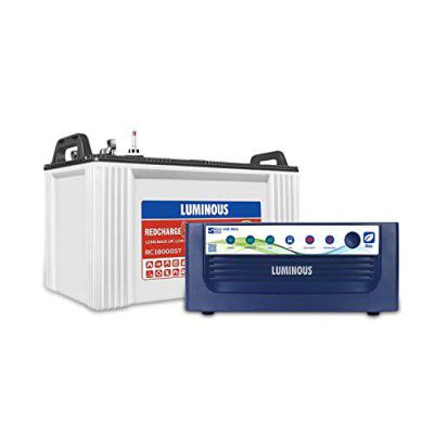 Luminous Inverter & Battery Combo (Eco Volt Neo 850 Pure Sine Wave 700VA/12V Inverter with Red Charge RC18000 ST Short Tubular 150Ah Battery) for Home, Office & Shops