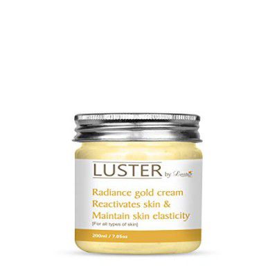 Luster Radiance Gold Massage Cream | Reactivates Skin & Maintain Skin Elasticity | Facial Massage Cream For Women & Men | Paraben & Sulfate Free - 200 ml