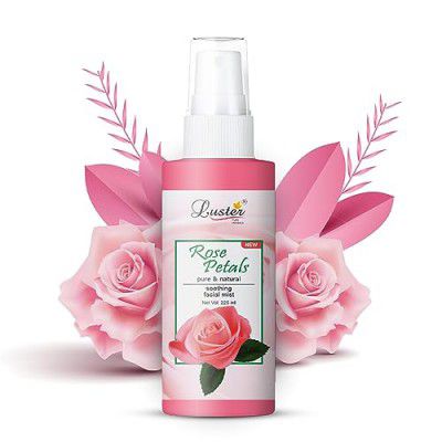 Luster Rose Petals Pure & Natural Rose Water | Soothing Facial Mist | Toner For Face - 225ml