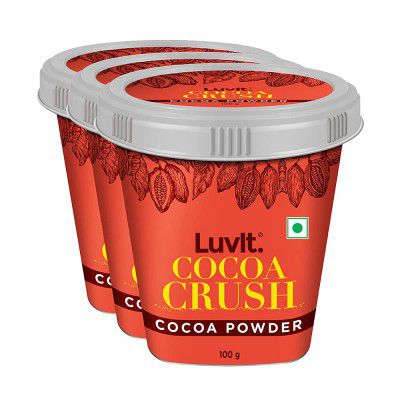 LuvIt Cocoa Crush - Cocoa Powder (Pack of 3 - 100g Each)