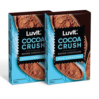 LuvIt Cocoa Crush - Milk Compound Bars | Perfect for Baking, Frosting, Chocolate Making | Pack of 2 - 500g Each