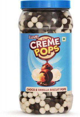 LuvIt Crème Pops | Choco & Vanilla Coated Pops With Crunchy Biscuit Centre | Crackles  (800)