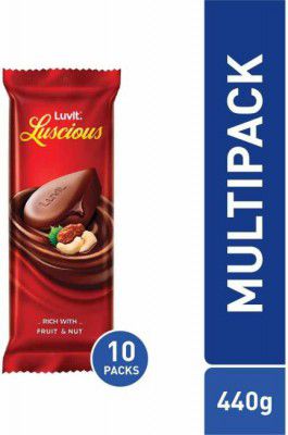 LuvIt Luscious Fruit & Nut Chocolate Bars Multipack Deliciously Smooth Bars  (10 x 46 g)