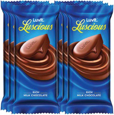 LuvIt Luscious Milk Delectable Chocolate Multipack | 100% Delicious | Bars  (6 x 36 g)